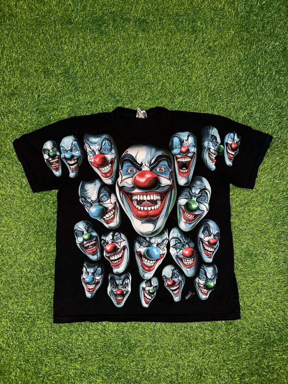 Vintage Scary Clown Graphic T-Shirt Black